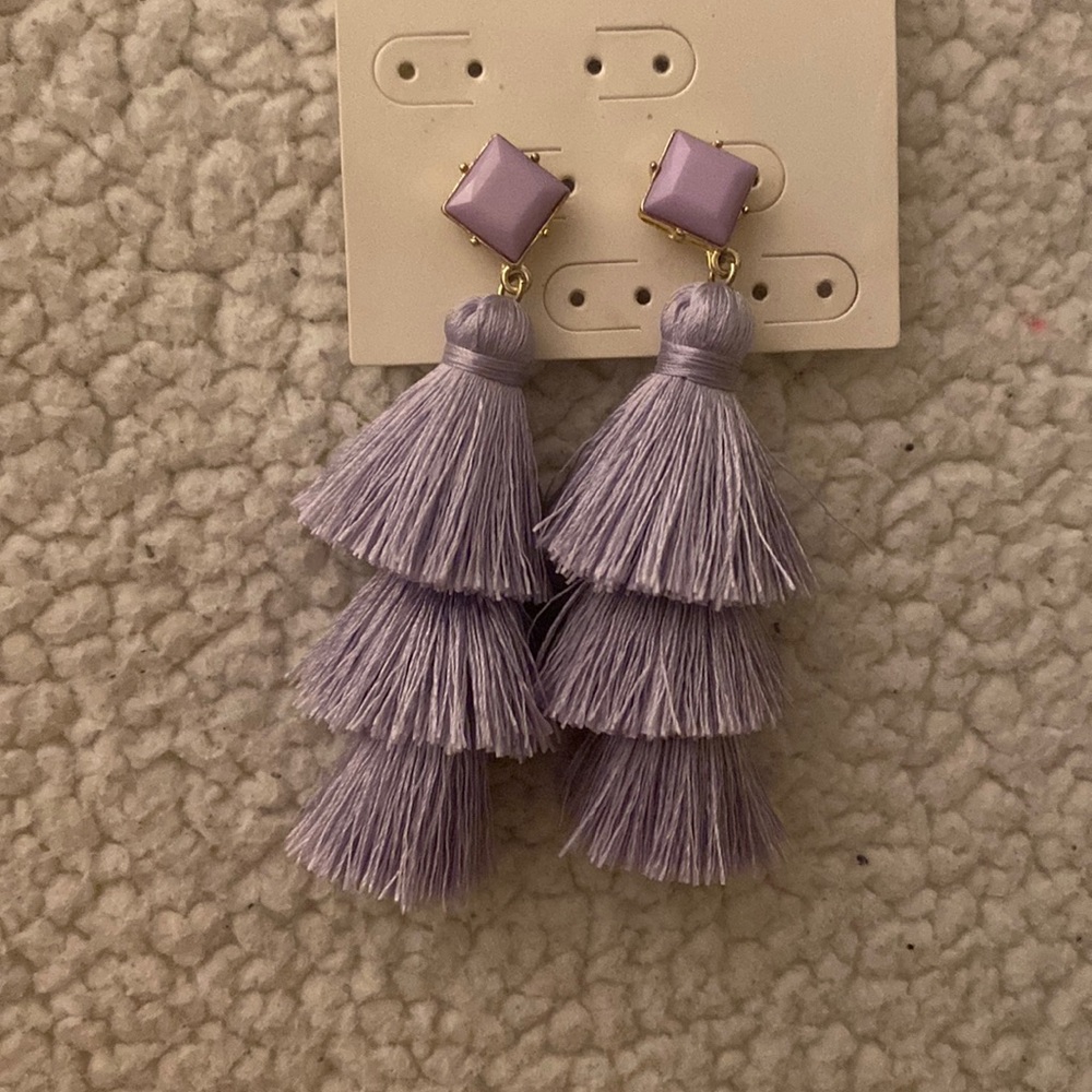 Bauble Bar Lavender Tassel Earrings
